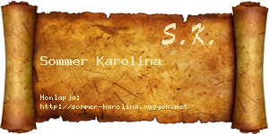 Sommer Karolina névjegykártya